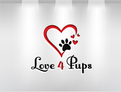 Love 4 Pups 3d animail logo animation branding design dog dog logo graphic design illustration logo logo design motion graphics ui