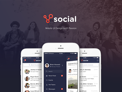 Social App - mobile design app application design mobile app mobile interface social ui ux