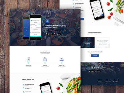 Rocket Luncher - Landing Page design app catering composition food illustration landing lunch mobile restaurant ui