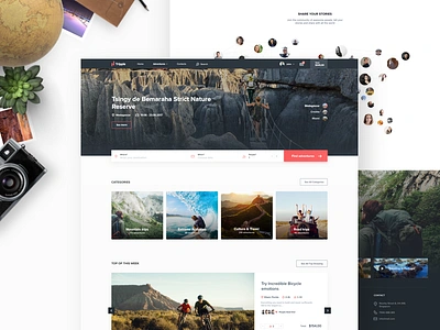 Tripple - Website adventure extreme icon landing photos trip type ui ux vacation web