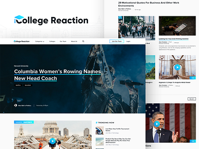 College Reaction News Portal blog college icon illustration news portal ui ux webdesign website