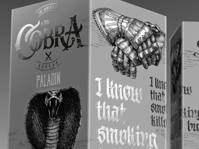 Packing for hookahs Cobra. calligraphy lettering logo pack