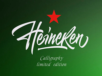 Heineken calligraphy lettering logo