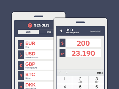 Gengi.is (Minimalist Currency Converter) @2x converter currency form5 mobile first ui ux