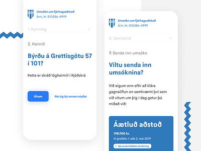 Reykjavik Financial Aid – Application Flow product ui ux