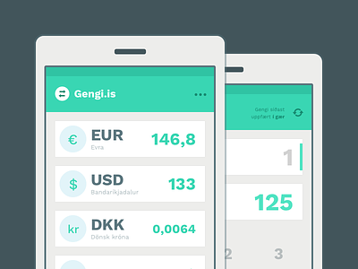 Gengi.is – v2 refresh converter currency mobile first ui ux webapp