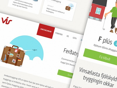 VÍS – making insurance policies more interesting illustration mobile responsive web website