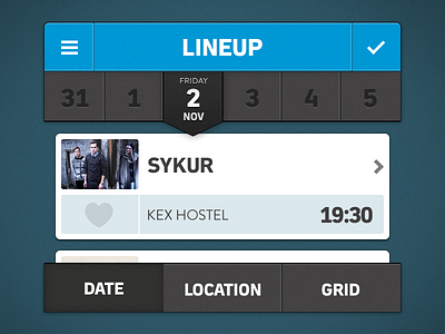 Music Festival App (Filters) 2x app datepicker filter ios sidenav tabs