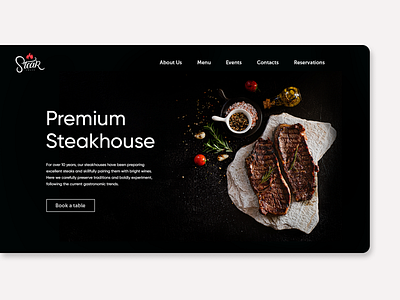 Stake House concept concept design food foodcocept landingpage screen steak ui ux uxuidesigner webdesign