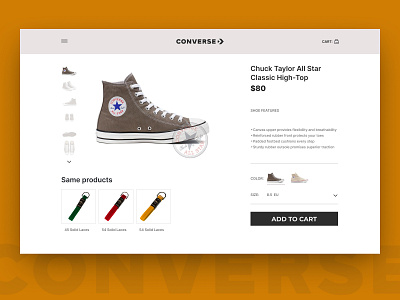 Product card cart concept converse design landing landingpage onlinestore productcard sneaker ui ux webdesign