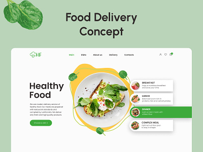 Food Delivery concept app concept delivery design food foodapp fooddelivery green landing landingpage ui ux webdesign webdesigner