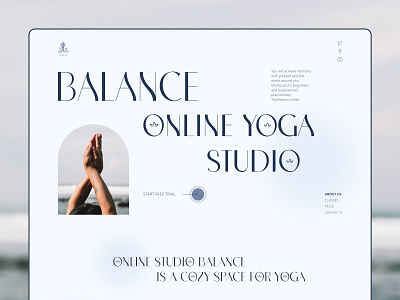 Landing page Yoga balance calm colour concept design landing landingpage ui ux webdesign yoga