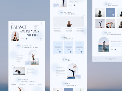 Online Yoga Studio balance blue concept design landing landingpage ui ux uxui uxuidesigner webdesign yoga yogastudio