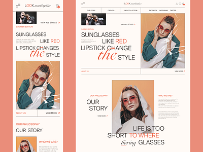 Sunglasses online-store animation branding concept design onlinestore sunglusses glasses ui ux webdesign