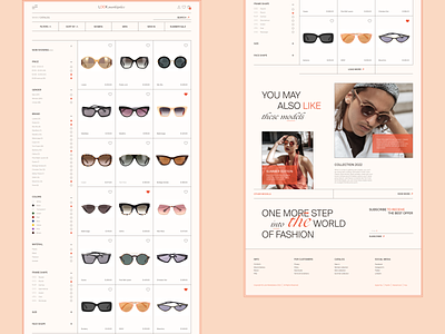 Catalog for sunglasses online-store catalog concept design filters glasses landingpage onlineshop onlinestore sunglasses ui ux webdesign