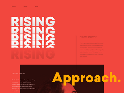 Rising design typography ui website