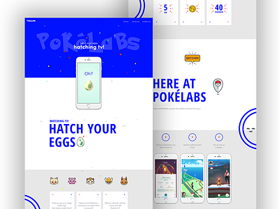 Pokelabs Landing Page design interface landing page pokemon ui user web