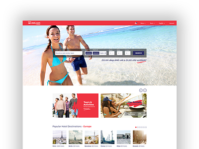 Otel.com Home Page city design hotel otel responsive travel tropical ui ux