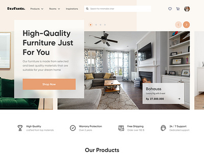 E-Commerce: Homepage app branding design ecommerce furniture landing page logo online store ui ui design ux