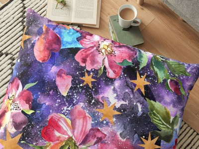 Watercolor seamless pattern magic pattern rose seamless sky space star starry sky watercolor