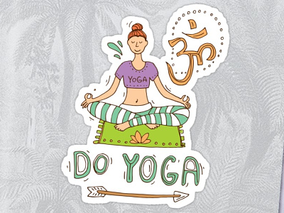 do yoga doodle gim girl harmony om sticker yoga yoga girl