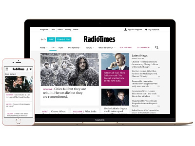 RadioTimes Magazine Web redesign redesign web design