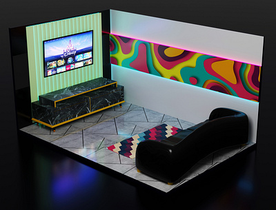 Tv Room 3d 3d modelling 3dart blender blender3d interior design tvroom