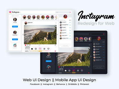 Web Instagram Design concept design instagram product design ui uiweb uxweb web