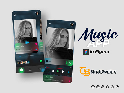 Music App appdesign design figma grafixerbro interfacedesign mobileapp musicapp product design ui uiux ux