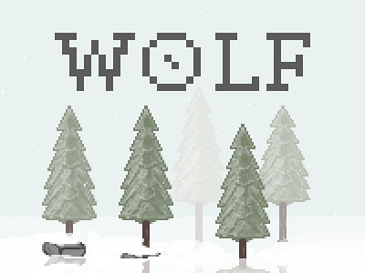 Wolf concept art 8bit pixel pixel art snow trees wolf