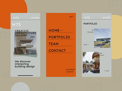 ARCHITECTURE STUDIO H73 CONCEPT MOBAIL APP app design graphic design moba typography ui ux