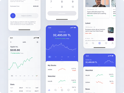 Finance Application 💰 app blue charts interface light statistics stocks ui ui ux