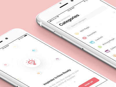 Inspinder — Inspiration World app application design dribbble inspiration ios ios app ios application iphone light ui ui ux ui ux design