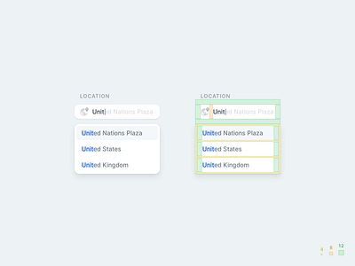 Choose location 8pt 8pt grid dropdown spacing ui