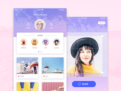 pink app design ui ux