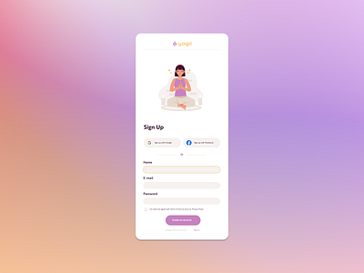 Daily UI 001 - Sign Up app dailyui sign up ui uidaily