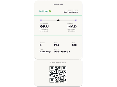 Daily UI 024 - Boarding pass airline ticket boarding pass dailyui dailyui 24 ui uidaily uidaily 24