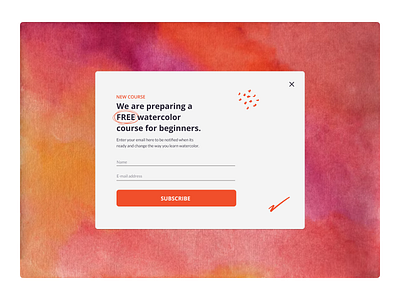 Daily UI 026 - Subscribe dailyui dailyui 26 subscribe ui uidaily uidaily 26 watercolor
