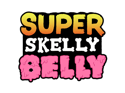 Super Skelly Belly - Logo 90 90s goosebumps halloween horror lettering logo skeleton