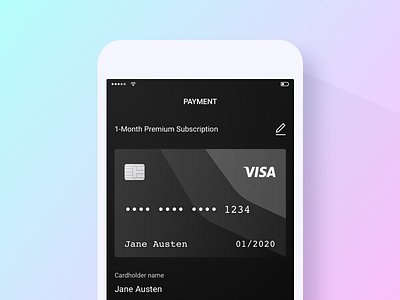 Payment app credit card gradient pay payment purchase simple ui ux