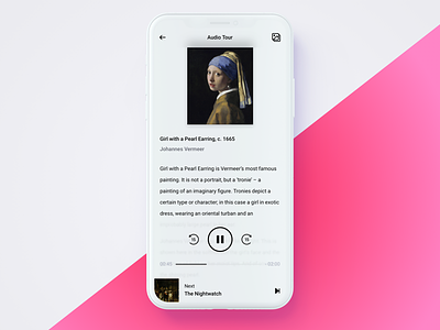 Audio and Visual Tour App app art attraction audio flat gallery iphone x museum play product design tour ui ux visual