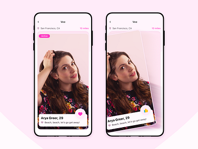 Dating App app cards dating dating app design flat friends mobile pink ui ux valentine