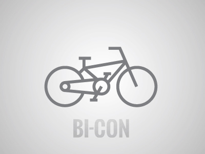 Bi-con bike gray icon simple