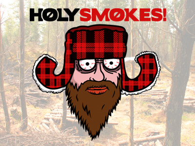 Holy Smokes! Sticker Illustration - Daniel beard holy smokes illustration illustrator lumberjack sticker stickers