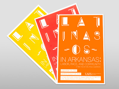Latinas -os- in Arkansas custom type orange poster print red sans serif sans serif type typography yellow