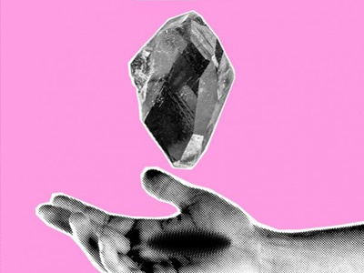 Crystal Poster crystal halftone hand pink rock