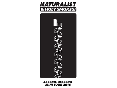 Ascend:Descend Mini Tour Poster - Spiral Helix Staircase black blackandwhite gig poster helix poster rockart stairs tour white