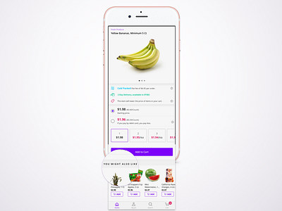 iOS Product Detail Screen app design food groceries ios jet reccomendations ui ux