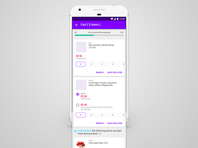 Android Cart android jet material shopping ui ux