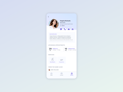 User Profile - Daily UI 006 daily 100 daily ui dailyui design medical medical app mobile mobile app design profile ui ui ux design uidesign user user profile